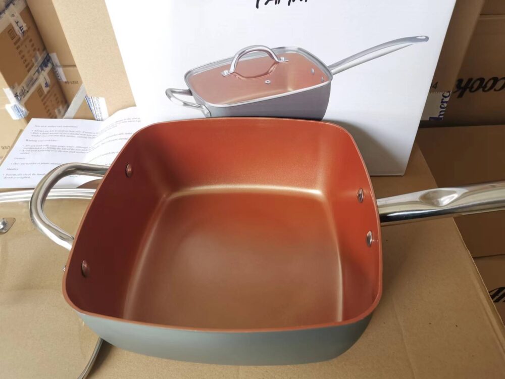 BEYONDARY 24CM Non-Stick Fume-Free Square Soup Pot