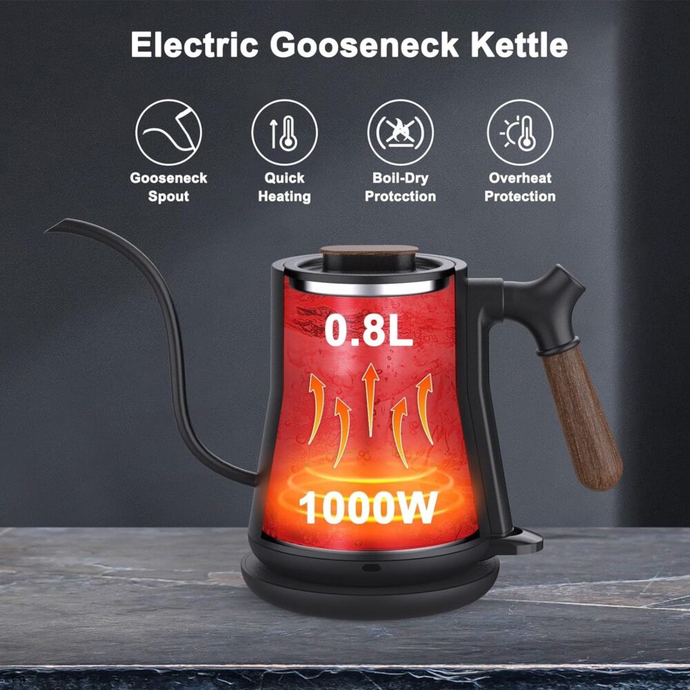 BEYONDARY Electric Kettle – Stainless Steel Pour Over with Leak-Proof Design, Rapid Heating & Auto Shutoff