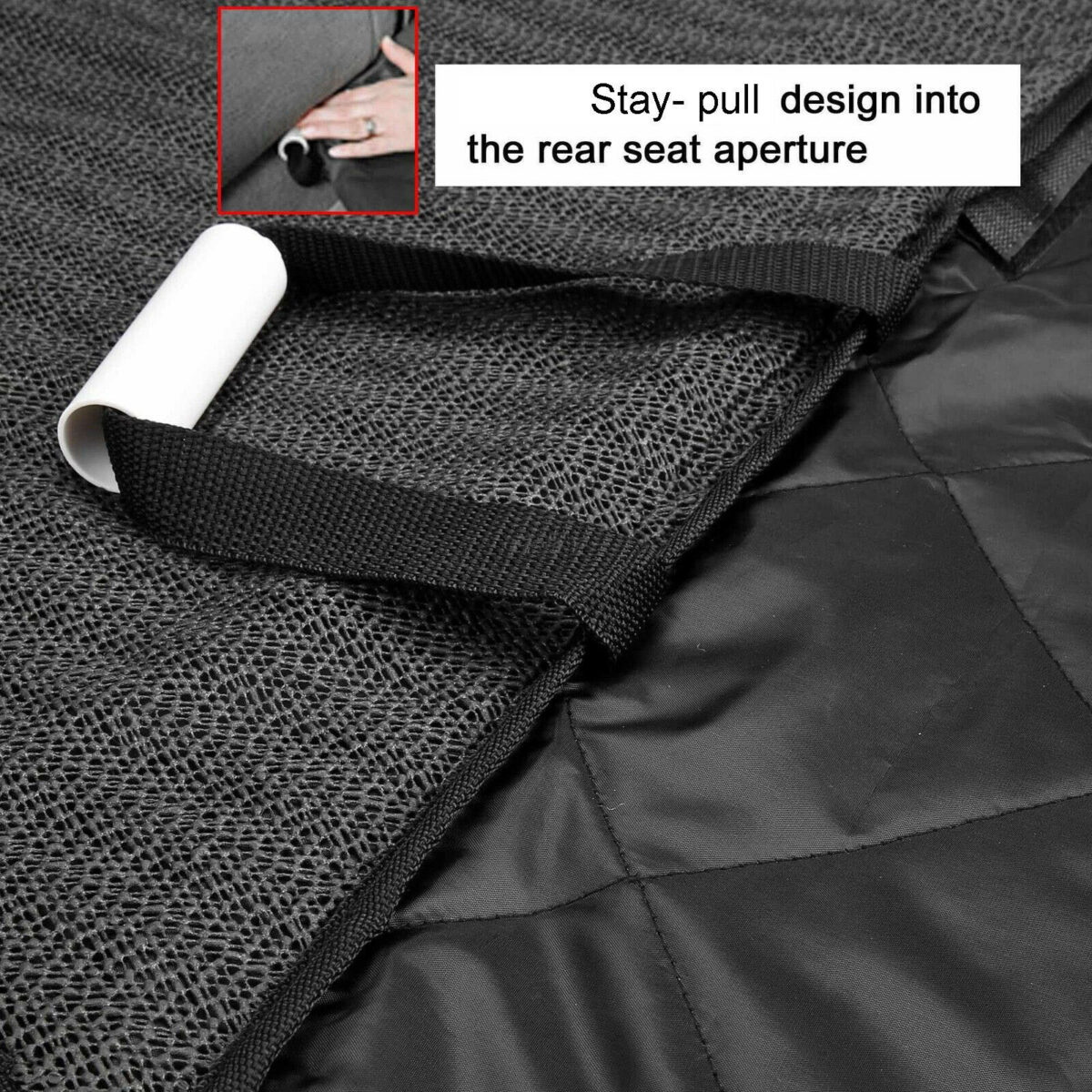 BEYONDARY Luxury Waterproof Rear Seat Cover for Pets - Black, Car Bench Protector for Dog Travel