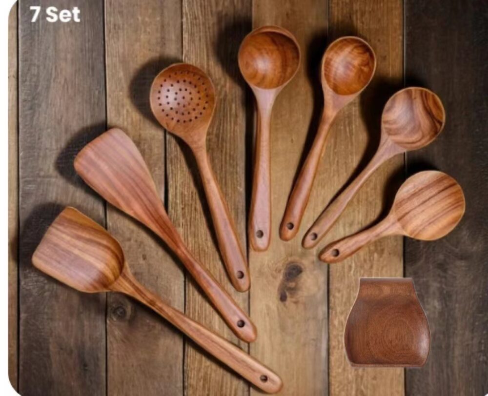 BEYONDARY Wooden Spatula and Kitchenware Cookware Set