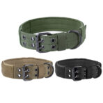 Tactical Heavy-Duty Dog Collar with Padded Nylon & Metal Buckle