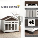 Elegant Solid Wood Dog Crate Furniture for Dogs up to 66 lbs - Image 2